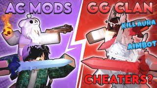 AC MODS VS GG CLAN MEMBERS THEY CHEATED  Roblox BedWars [upl. by Eerised]