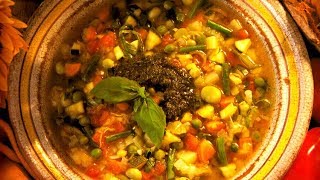 French Foods Provençal Vegetable Soup Soupe Au Pistou [upl. by Muldon255]