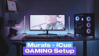 Corsair ICUE Murals Gaming PC setup  RGB Lighting [upl. by Adolf]