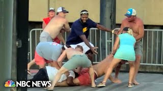 Watch Video shows brawl erupt on Alabama riverfront [upl. by Hacissej426]