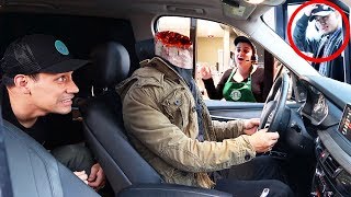 HEADLESS MAN DRIVE THRU PRANK INSANE [upl. by Neelehtak]