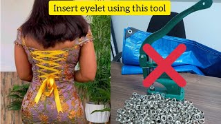 Install eyelet in fabric using eyelet tool viral trending eyelet sewing tutorial [upl. by Inram]