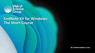 EndNote X9 on Windows The Short Course [upl. by Odnumde]