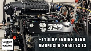 1200HP Wegner built 427ci LS w Magnuson 2650TVS supercharger  Engine Dyno [upl. by Aneer]