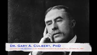 Dr Gary A Culbert lectures on AE Housman [upl. by Chadd]