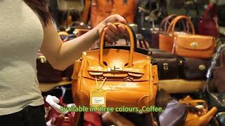 Handmade Faux Birkin 20 Black Leather Gold Hardware KM61117  DEEPKEE HANDMADE LEATHER [upl. by Ravid]