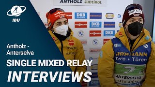 World Cup 2324 AntholzAnterselva Single Mixed Relay Interviews [upl. by Ena]