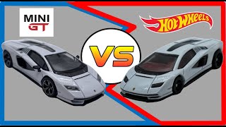 Hot Wheels VS MiniGT Lamborghini Countach Diecast Duel [upl. by Thomasina319]