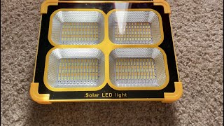 Portable Led Work Solar Light 100W REVIEW [upl. by Solram]