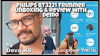 PHILIPS BT322115 Trimmer Unboxing amp Review with Demo  Tamil  Deva KS [upl. by Sivert]