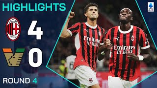 MILANVENEZIA 40  HIGHLIGHTS  Pulisic shines and Abraham gets off the mark  Serie A 202425 [upl. by Druce]