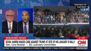 Senator Cory Booker Joins Wolf Blitzer to discuss the final days of the HarrisTrump Race [upl. by Llesig312]