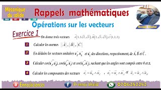 Rappels mathématiques Opérations sur les vecteurs exercice 1 [upl. by Sirtemed]