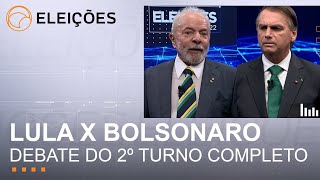 DEBATE LULA E BOLSONARO COMPLETO Lula e Bolsonaro participam do 1º debate presidencial do 2º turno [upl. by Gilbart620]