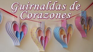 2 guirnaldas de corazones Fáciles Decoración de fiestas Manualidades para todos [upl. by Nyliac]