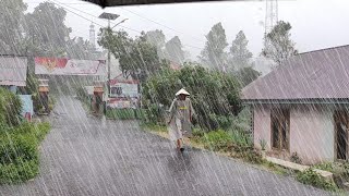 3 Hours Super Heavy Rain and Lightning Storm in Village Life Walk in Heavy Rain Sleep for 5 Minute [upl. by Acinahs]