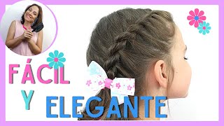 💜TRENZA DE CORDON DE RAIZ PARA NIÑAS  FÁCIL Y ELEGANTE  PEINADOS PARA NIÑAS  PEQUEINADOS [upl. by Ayetal]