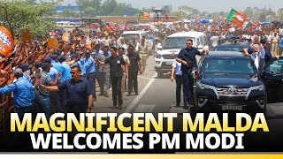 PM Modi holds a magnificent roadshow in Malda [upl. by Omland769]