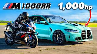 1000hp BMW M4 v M1000RR DRAG RACE [upl. by Rolat]