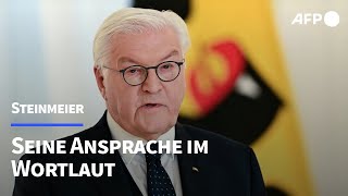 Steinmeier quotEs ist nicht die Zeit für Taktik und Scharmützelquot  AFP [upl. by Olegna]