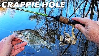 Ultralight Crappie Fishing in an Overflow Pond [upl. by Atekal]