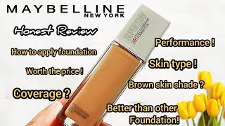 HONEST REVIEW MAYBELLINE SUPER STAY 24h FOUNDATION  REVIEW  WEAR TEST 💜 [upl. by Tilly]