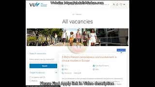 13 PhD amp Postdocs at Vrije University Amsterdam NetherlandsHigh Salary Apply Soon [upl. by Kerns]