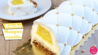 🥂 BUCHE MANGUE VANILLE  DESSERT REVEILLON NOUVEL AN 🥂 [upl. by Eneleahcim]