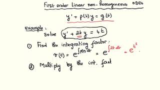 Nonhomogeneous First Order Linear ODE [upl. by Yarak]