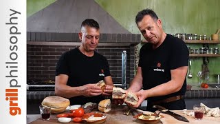 Country style mutton burger  Μπιφτέκια προβατίναμπέργκερ προβατίνα  Grill philosophy [upl. by Attennod]