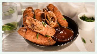 Youll never guess the filling for these crispy egg rolls  Appetizer recipe [upl. by Cirderf68]