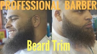 Professional Barber Beard Trim  Tutorial [upl. by Aehsrop]