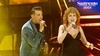 Sanremo 2024 Fiorella Mannoia con Francesco Gabbani canta quotChe sia benedettaquotquotOccidentalis karmaquot [upl. by Button]