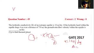 GATE 2017 Geology solutions  Hydrogeology Question No 49 [upl. by Elades]