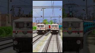 Wap7 vs Wap7 Parallel Train Race 🔥 train shorts railways [upl. by Nikolai]