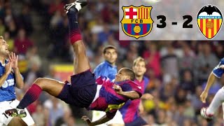 RIVALDO BICYCLE KICK GOAL RIVALDO HAT TRICK VS VALENCIA 200001  GREATEST PERFORMANCE [upl. by Alex788]