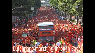 Dutch fans marching through Basel [upl. by Molly]