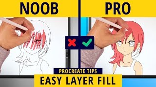 How to fill layers quickly in Procreate  Procreate Tips [upl. by Devitt821]