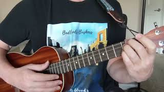 quotWHILE MY GUITAR GENTLY WEEPSquot Baritone Ukulele Lesson BEATLES w Tabs Backing Tracks [upl. by Bower]