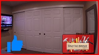 Como instalar 4 puertas para un closet  tipo americano   4 closet doors [upl. by Pengelly410]