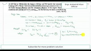 Problem136Calculating Brake thermal efficiency and volumetric efficiency of the engine McConkey [upl. by Sargent]