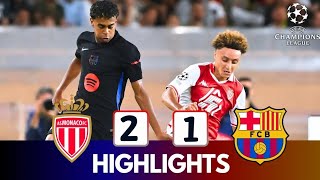 AS Monaco vs Barcelona 21  All Goals amp Extended Highlights  UEFA Champions League 2425 [upl. by Ecinnej742]