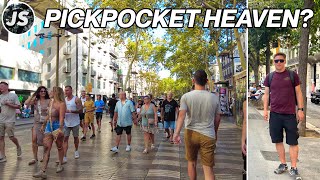 Walking the Worlds Most Pickpocketed Street  La Rambla in Barcelona [upl. by Messab897]