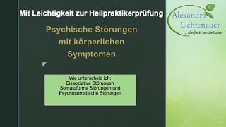 Somatoforme Störungen Dissoziative Störungen Psychosomatische Störungen [upl. by Ramsdell]