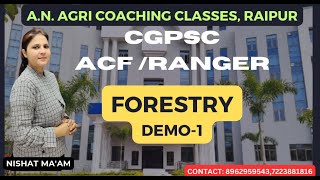 DEMO1 FORESTRY FOR CGPSC ACF AND FOREST RANGER BY NISHAT MAM [upl. by Roman]