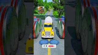 MixColorSuperLongCityBuseDoubleFlatbedBeamNGDrive 48 shortvideo shortsfeed shortsviral [upl. by Novihs309]