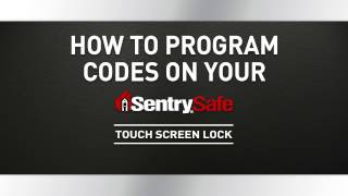 How to Program Codes on Your Sentry®Safe Touch Screen Lock Fire Safe [upl. by Nevla]