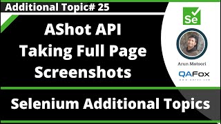 Using AShot API for Taking Full Page Screenshot in Selenium WebDriver [upl. by Tracy]