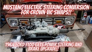 Mustang electric steering rack conversion for Crown Vic swaps Jesss 1964 F100 gets PS and more [upl. by Ola638]