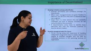 Class 12th – Importance of Decentralisation  Business Studies  Tutorials Point [upl. by Kirrad]